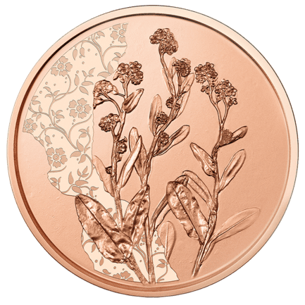 10-Euro-Kupfermünze Das Vergissmeinnicht Bildseite