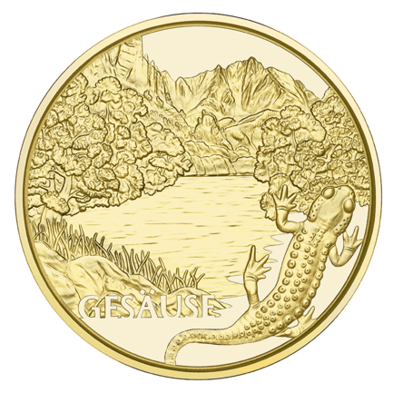 50-Euro-Goldmünze Am wilden Wasser Rückseite