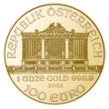1 ounce gold Vienna Philharmonic value side