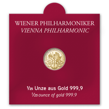 Philharmoniker Gold 1/25 Unze AV Sichtfenster