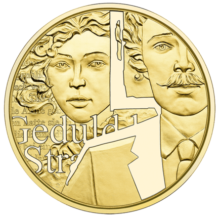 50-Euro-Goldmünze Veza Canetti Bildseite