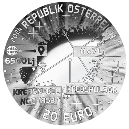 20-Euro-Silbermünze Supernova Wertseite