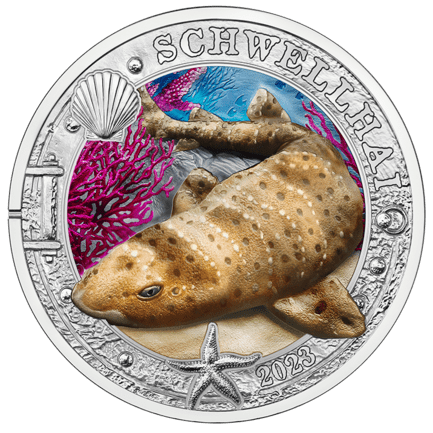 3-Euro-Ozeantaler Schwellhai Rückseite