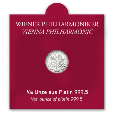 Philharmoniker Platin 1/25 Unze AV Sichtfenster