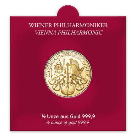 Philharmoniker Gold 1/2 Unze AV Sichtfenster