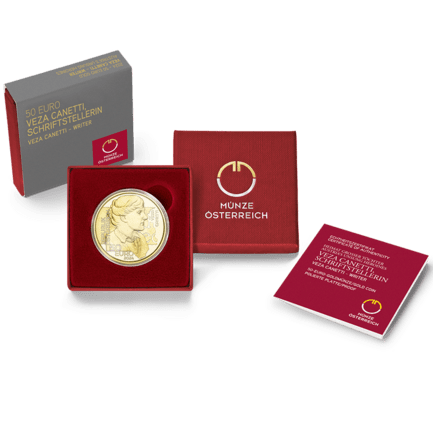 50 Euro Gold Coin Veza Canetti plus Packing