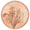 Veilchen 10-Euro-Münze Kupfer revers