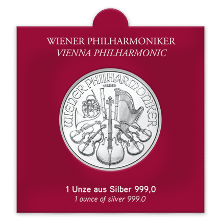 Philharmoniker Silber 1 Unze AV Sichtfenster