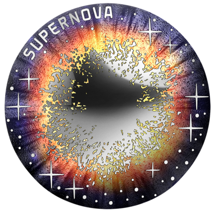 20-Euro-Silbermünze Supernova Bildseite
