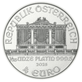 1/25 Unze Platin Wiener Philharmoniker Wertseite