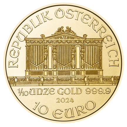 Vienna Philharmonic 1/10 Ounce Gold Coin