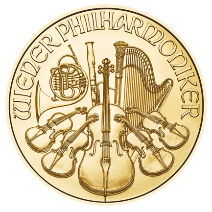1/4 Unze Feingold Wiener Philharmoniker Revers