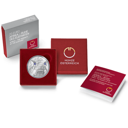 Africa – The Serenity of the Elephant 20 Euro Coin plus Packing