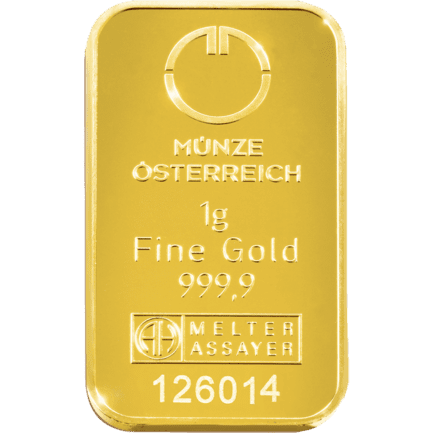 1 gramme gold bar