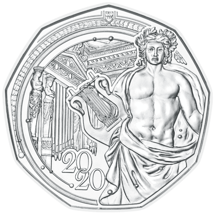 5 Euro new years coin 2020 silver reverse
