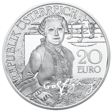 20-euro coin 2015 Mozart avers