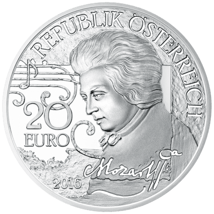 20-euro coin 2016 Mozart avers