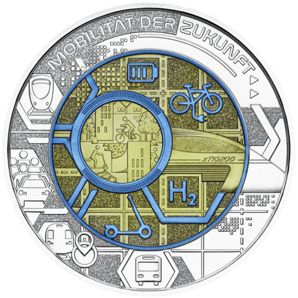 Silber Niob Münze Mobilität der Zukunft
