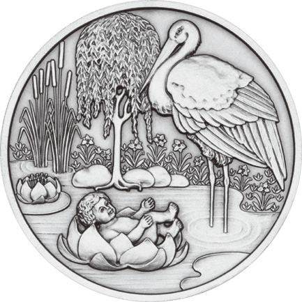 Anlassmedaille Geburt Bildseite