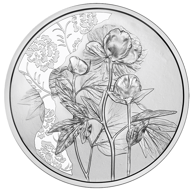 10-Euro-Silbermünze Die Pfingstrose