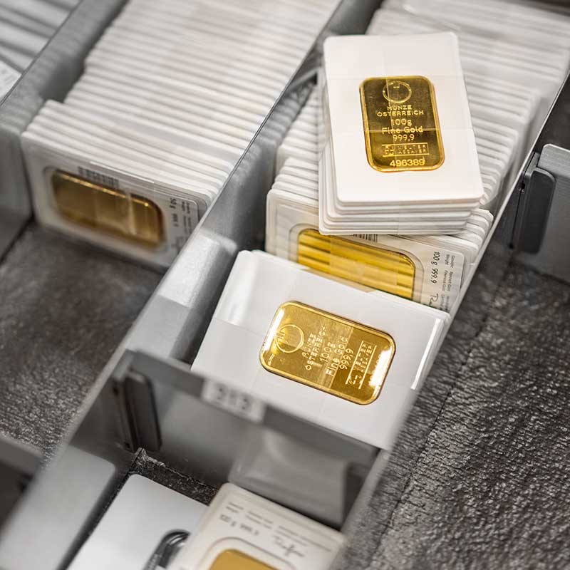 Goldbarren Münze Österreich verkaufsfertig verpackt
