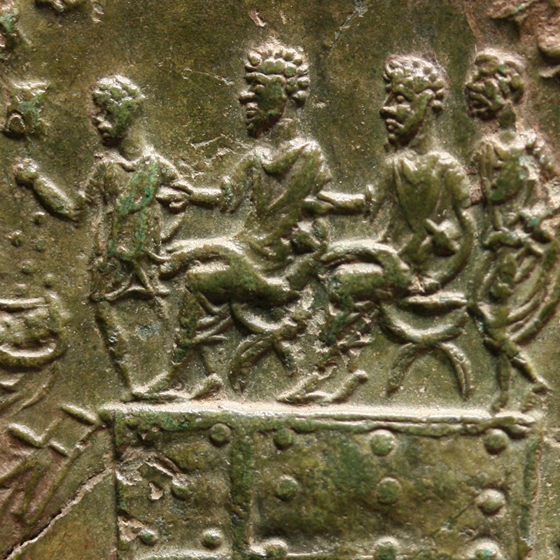 Detailansicht Münzbild Marcus Aurelius und Lucius Verus