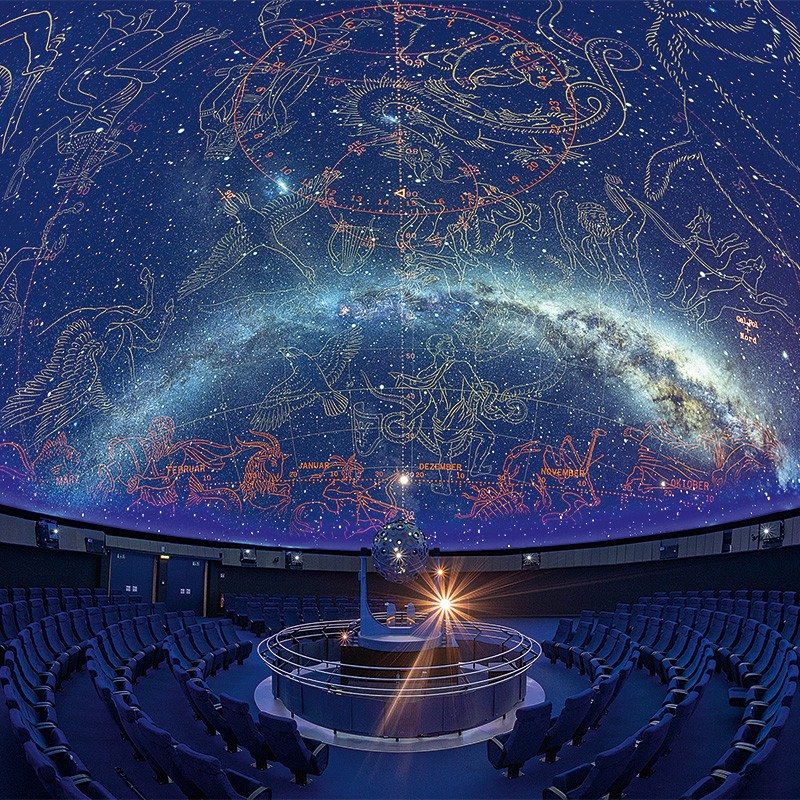 Sternenprojektor mit Nachthimmel und Sternbildern im Planetarium Wien