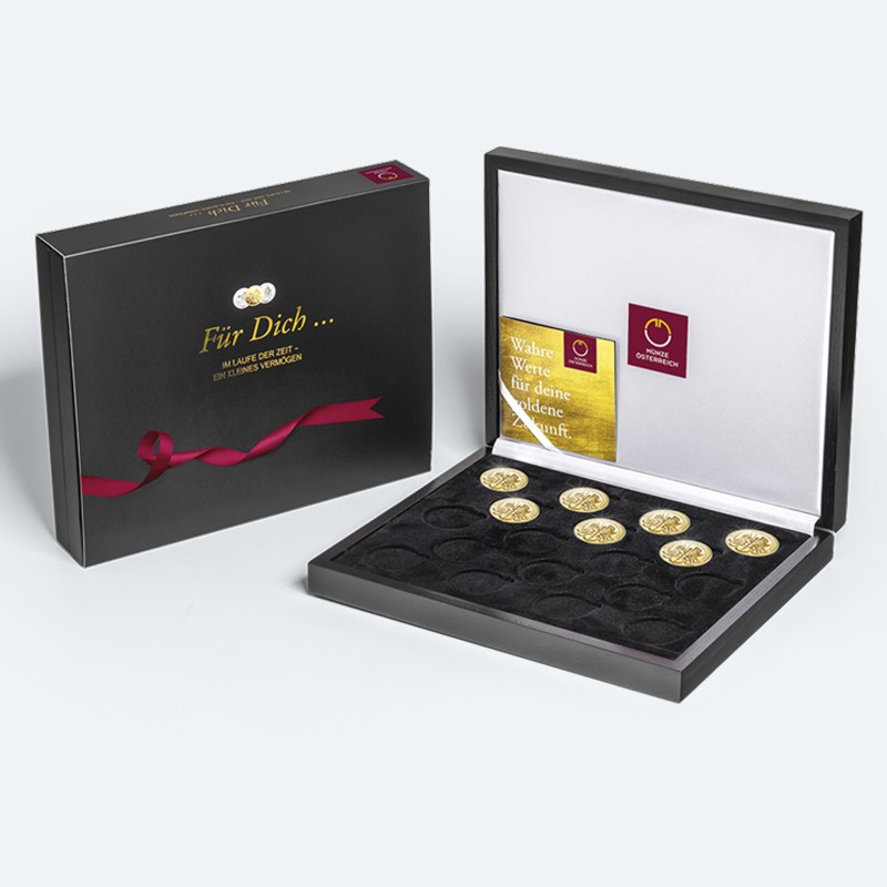 Sammelkassette für 18 Philharmoniker-Münzen