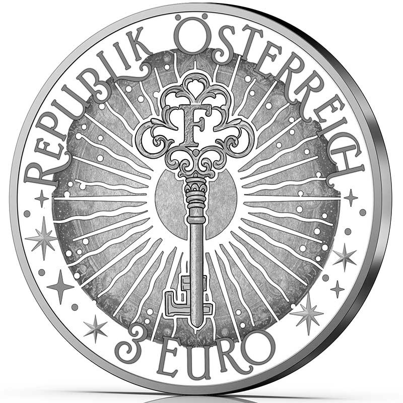 Reverse side of the 3 Euro Coin Mythical Creatures