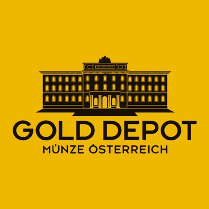 Logo GoldDepot in schwarz auf goldenem Hintergrund