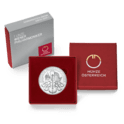 Packshot rotes Etui 1 Unze Silber Wiener Philharmoniker