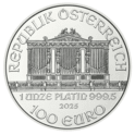 1 Unze Platin Wiener Philharmoniker Wertseite