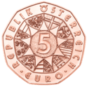     5 Euro Osterlamm Kupfer, Rückseite