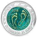     Silver niobium coin Anthropocene
