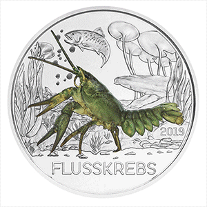 3 Euro Tier Taler Flusskrebs