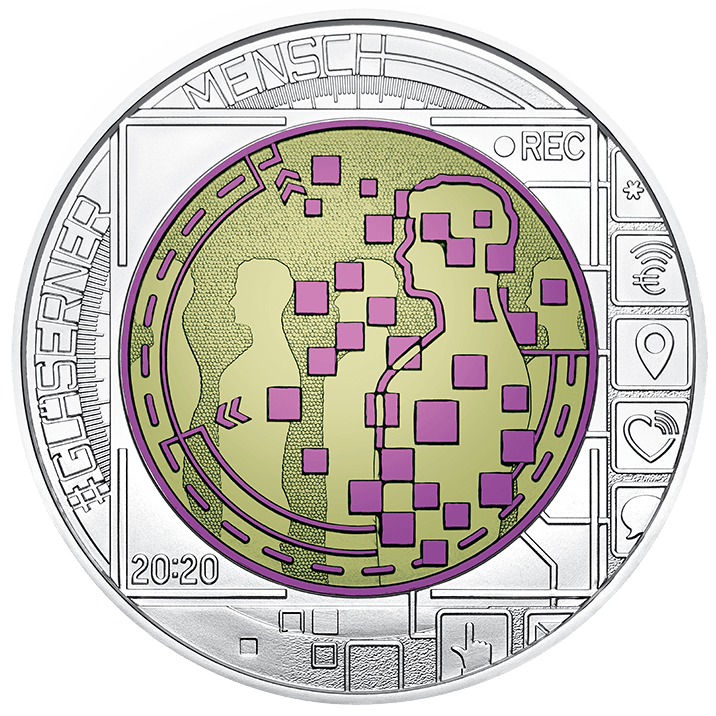 ARTIFICIAL INTELLIGENCE Niobium Bimetallic Silver Coin 25€ Euro Austria 2019