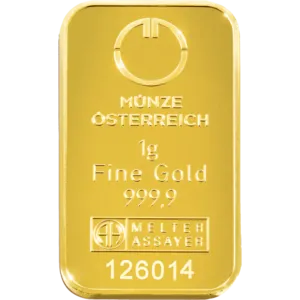 1 gramme gold bar
