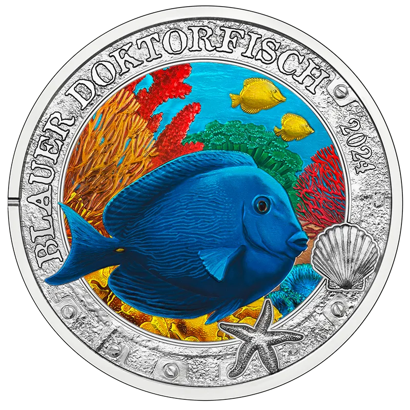 3 euro coin The blue doctorfish