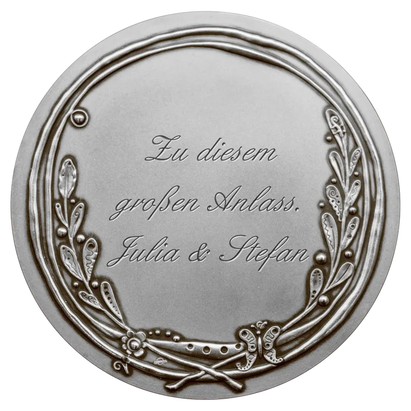 Alles Gute-Medaille revers Gravur