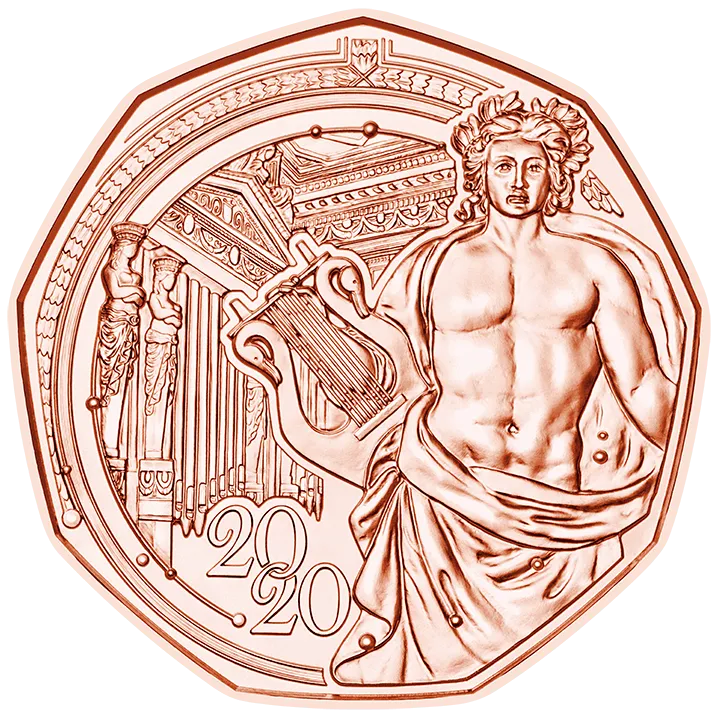 5 Euro new years coin 2020 copper reverse