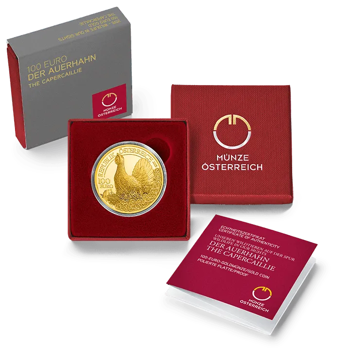 Goldmünze Auerhahn Etui